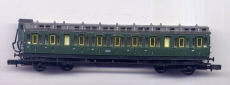 4achsiger Abteilwagen 3. Klasse mit Bremserhaus, grün