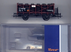 2achsiger Säuretopfwagen, DR, braun, Bremsbühne