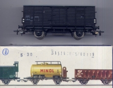 2achsiger Gedeckter Güterwagen, SNCF, schwarz, Flachdach