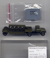 Zil 130-Tieflader mit 2 Plattenbau-Elementen, armeegrün
