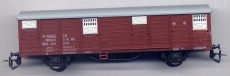 2achsiger Gedeckter Güterwagen Gbs, DR, braun, graues Dach