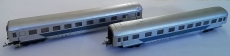 2er Set Silverlines-Schnellzugwagen, silber / blau
