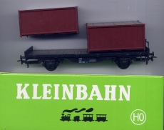 2achsiger Containerwagen, braune Container