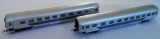 2er Set Silverlines-Schnellzugwagen, silber / blau